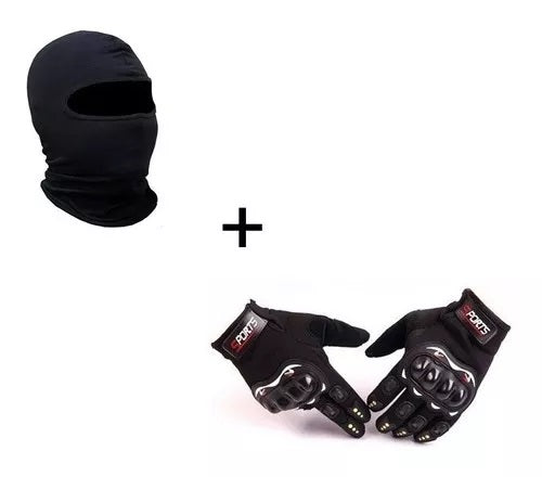 Luva Frio Intenso Motoqueiro Moto Bike + touca Ninja Balaclava